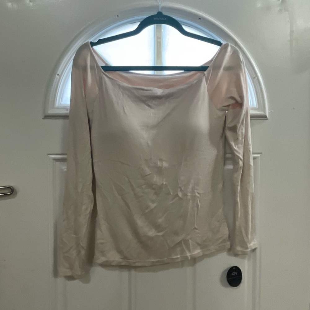 Klassy Network Cream Long Sleeve Women's Top